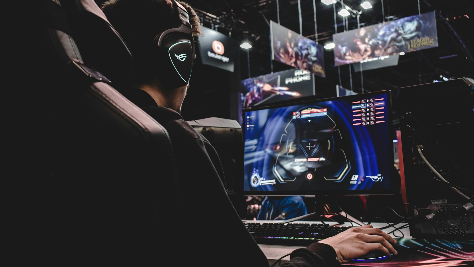 Players competing on the HyperFrontierRealm LAN floor in Sydney